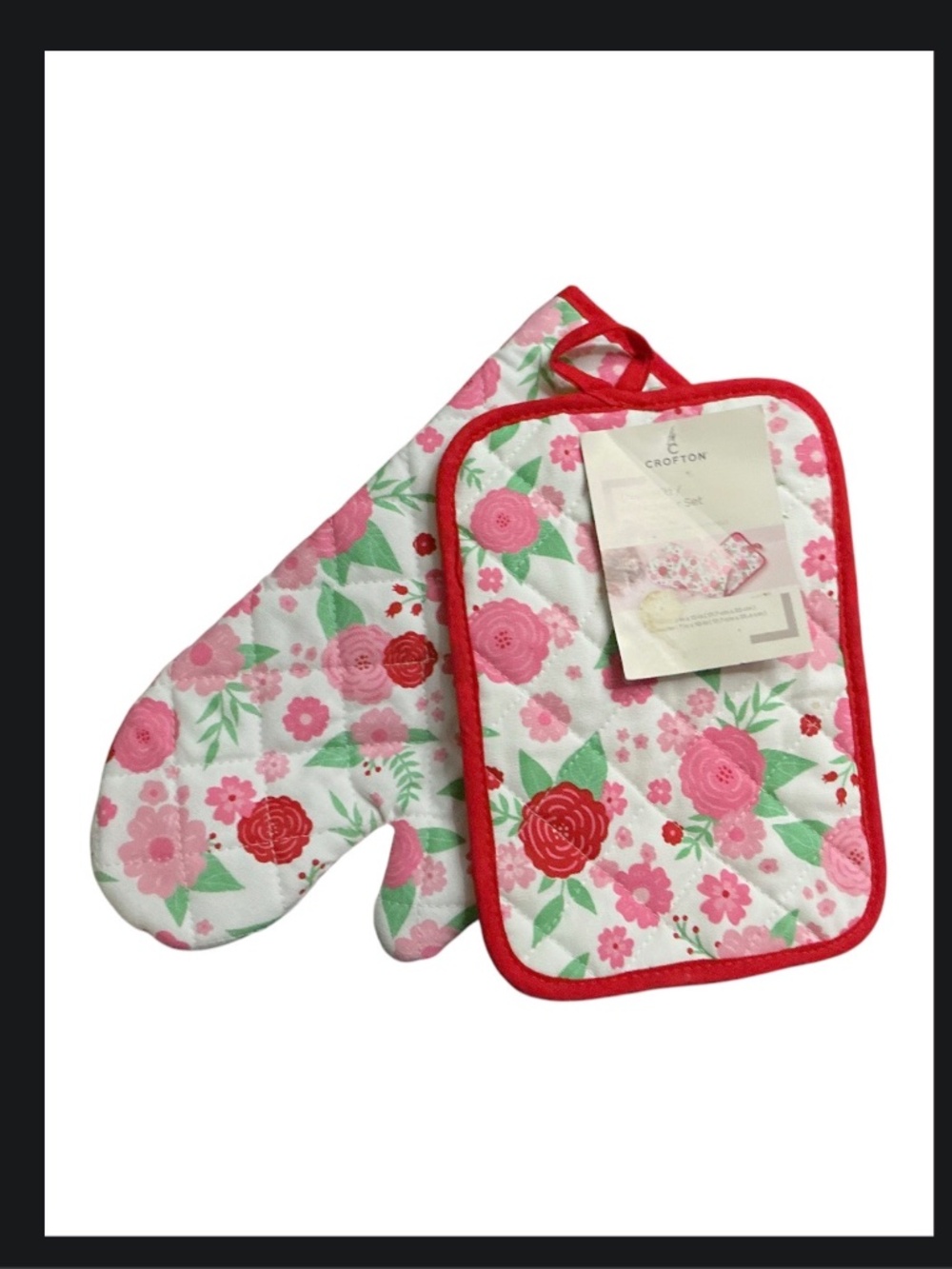 CROFTON OVEN MITT AND POT HOLDER SET floral